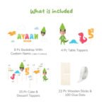 Personalised Dino Themed Birthday Decor Set