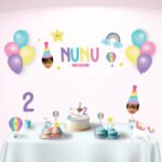 Personalised Unicorn Theme Birthday Decor Set