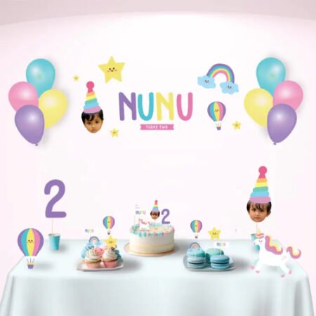 Personalised Unicorn Theme Birthday Decor Set