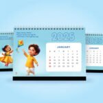 Personalised Calendar 2025 with Kids Caricature and Name