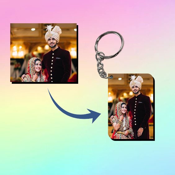 Personalized Photo Keychain – Round Rectangular